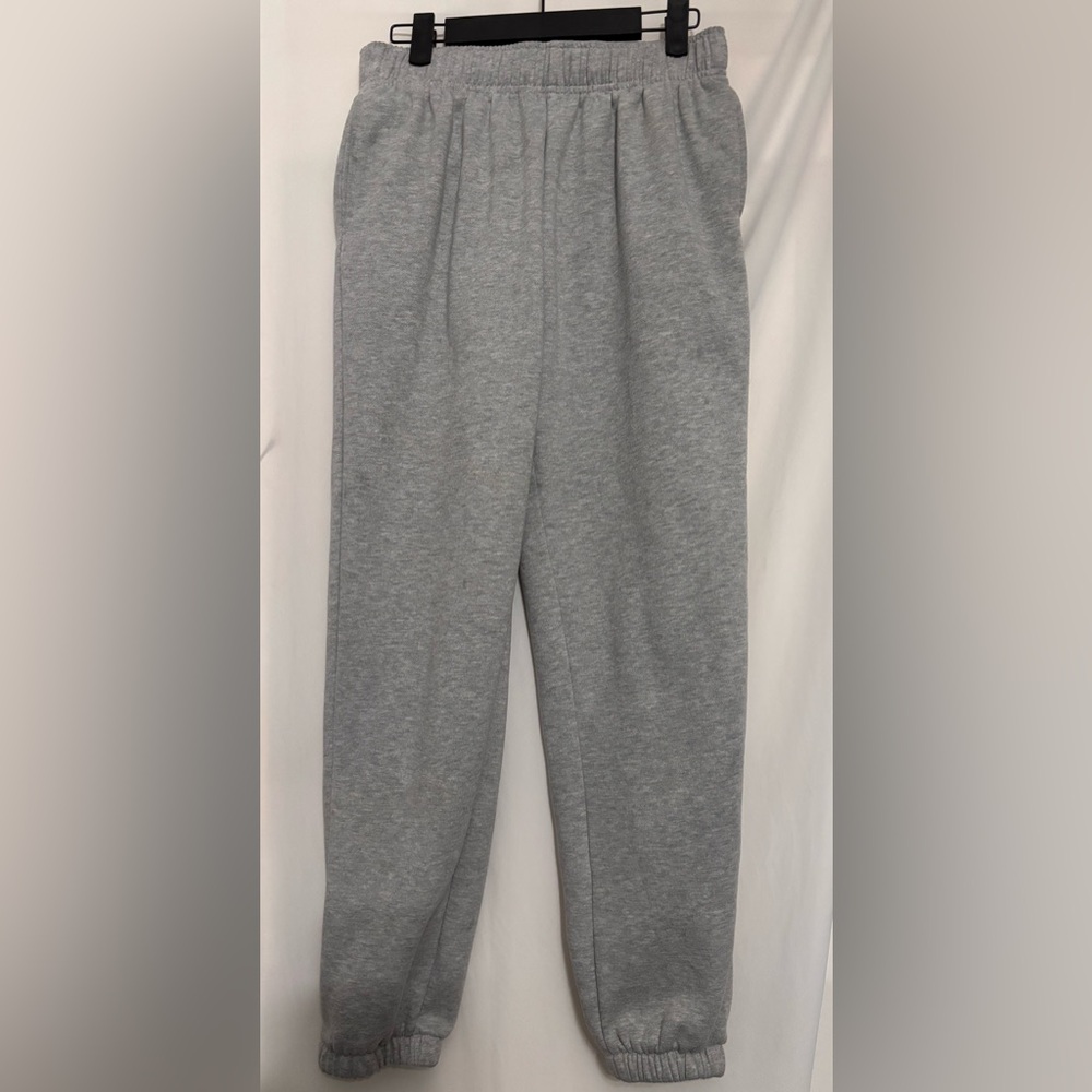 SHEIN Gray Track Pants with Tapered Leg and Elastic Waistband
